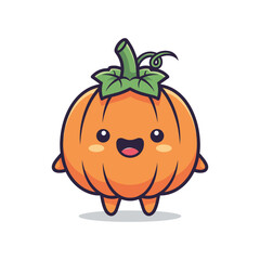 Obraz premium Adorable Cartoon Pumpkin Character Illustration