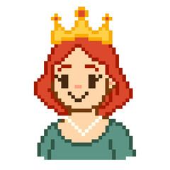 Obraz premium Flat Design Pixel Art Queen Illustration