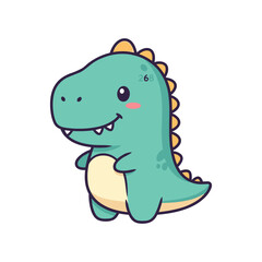 Obraz premium Cute Cartoon Dinosaur Illustration