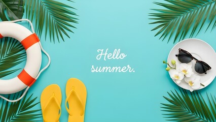 Welcome to a vibrant summer day with tropical elements