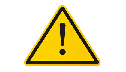 Yellow triangular warning sign with a black border and an exclamation mark.