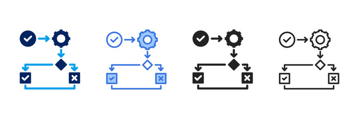 Workflow Icon Set Different Style Collection. 