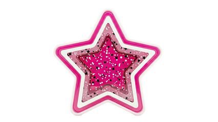 Layered Pink Star with Glitter and Stars