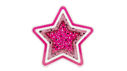 Layered Pink Star with Glitter and Stars