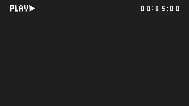 VHS tape playing with play symbol and timestamp ideal for vintage technology concepts or retro media projects. Nostalgic digital content.