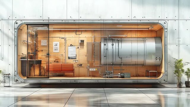 Modern minimalist interior design with functional elements
