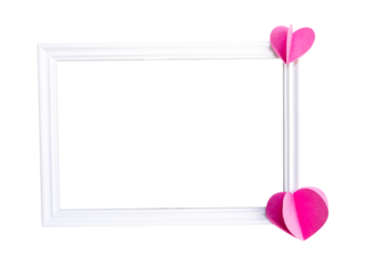 pink heart frame isolated on white