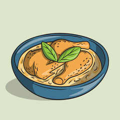 Traditional Indonesian Opor Ayam Chicken Dish for Eid al-Fitr