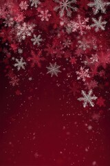 Elegant Christmas snowflakes on a deep red glittering background for festive design