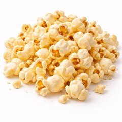 Fluffy popcorn kernels overflowing, airy irregular shapes, soft buttery sheen, subtle highlights on texture, strong rounded 3D depth, soft studio lighting