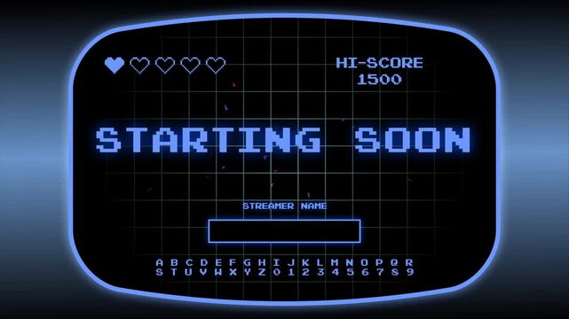 Retro Pixel Starting Soon Game Screen Motion