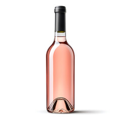 Beautiful wine bottle filled with rose wine, showcasing its elegant shape and soft pink hue, perfect for any occasion