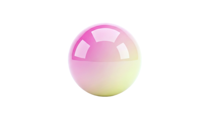Glossy Sphere with Pink and Yellow Gradient