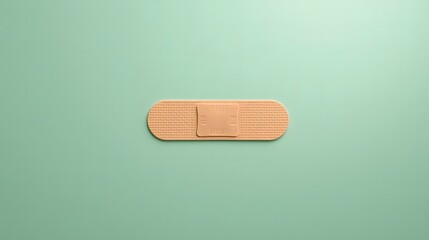 Single Adhesive Bandage Plaster On Green