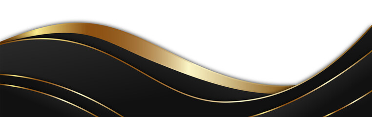 Abstract Black and Gold Wave Background