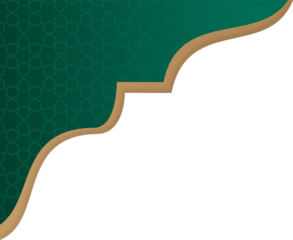 Islamic Geometric Pattern Frame - Green and Gold Corner Design