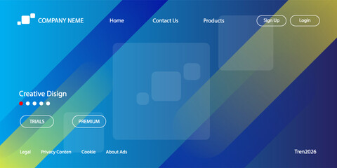 Abstract modern graphic element. Dynamical colored forms and waves. Gradient abstract banner with flowing liquid shapes. Template for the design of a website landing page or background.