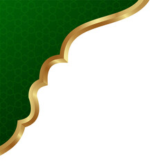 Elegant Islamic Design Element: Green and Gold Ornament Frame