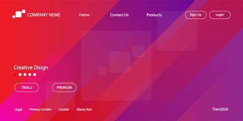 Abstract modern graphic element. Dynamical colored forms and waves. Gradient abstract banner with flowing liquid shapes. Template for the design of a website landing page or background.