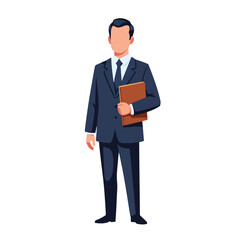 Obraz premium Professional Businessman in Suit Holding a Leather Portfolio