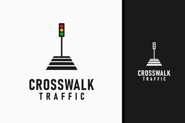 Crosswalk traffic logo symbol icon design