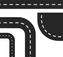 Fototapeta premium Black road paths with white markings 