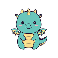 Obraz premium Adorable Cartoon Dragon Illustration for Kids