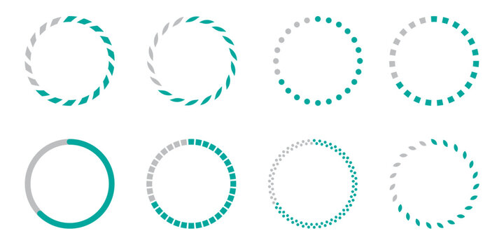 Circular loading and progress indicator icons set