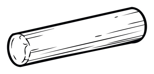 A sturdy wooden log in a simple graphic outline style, perfect for representing raw timber, construction materials, or woodworking elements in educational and DIYrelated content.