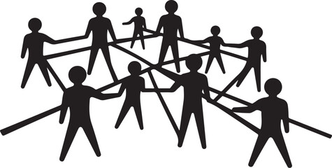 Connected People Holding Hands in a Circle Formation Together