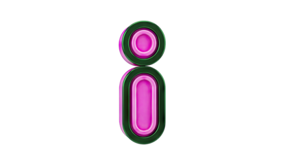 3D Pink and Black "i" Icon
