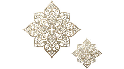 Composition of two Islamic floral ornaments of different sizes