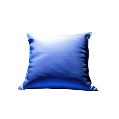 A square, shimmering blue cushion on a black backdrop