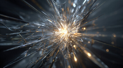 A brilliant explosion with shattered glass effect