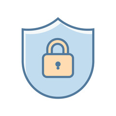 User profile silhouette with a padlock representing a locked and secure account