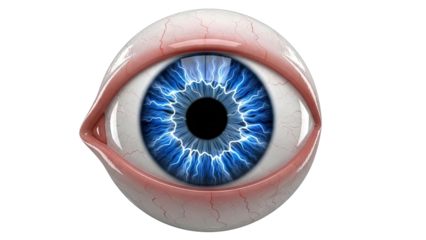 Close-up of a Striking Blue Iris with Lightning-like Patterns