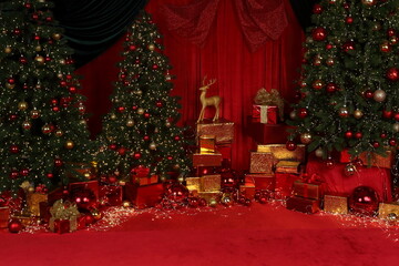 New Year's interior in a photo studio