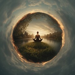 Serene meditation in nature's embrace