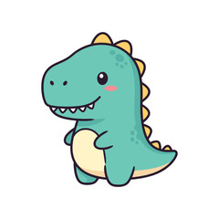 Obraz premium Cute Cartoon Dinosaur Illustration