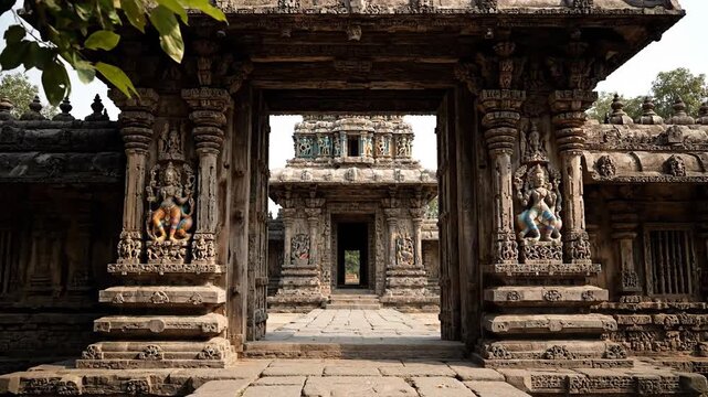 Ancient Stone Temple Entrance Portal Indian Heritage Site Architecture