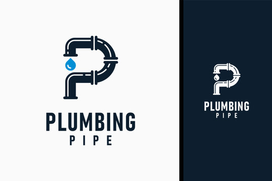 Letter P for plumbing logo symbol icon design
