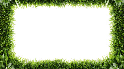 Vibrant green grass border creates natural frame, perfect for highlighting content with fresh and lively touch