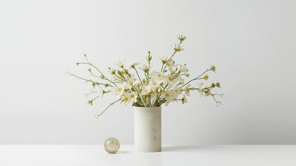 Minimalist white flower arrangement