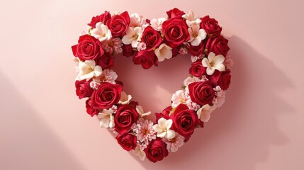 Heart-shaped flower wreath
