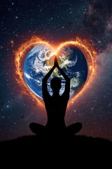 Meditation with earth's heart