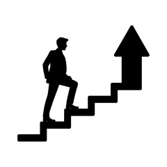 Business Growth and Career Success Silhouette Concept