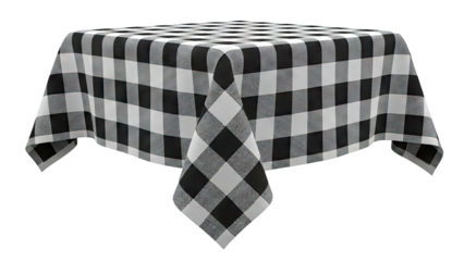 Black and White Buffalo Check Tablecloth