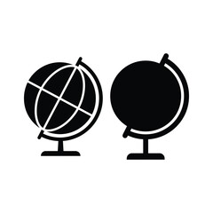 Globe world earth silhouette icon