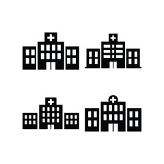 Hospital building medical silhouette icon