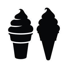 Ice cream dessert food silhouette icon